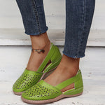 Cutout Round Toe Slip-Ons