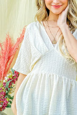 And The Why Textured and Soft V Neck Casual Top