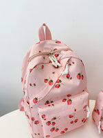 3-Piece Strawberry Print Canvas Bag Set - Ladyez