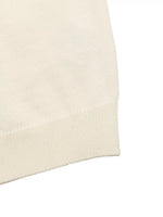 Ruffle Trim Pearl Button V-Neck Knit Top