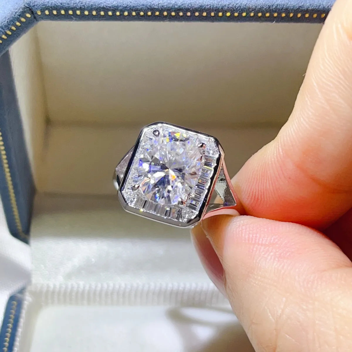3 Carat Moissanite Engagement Square Ring - Ladyez