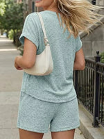 Short Sleeve Top and Shorts Set