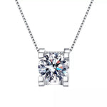 1 Carat 925 Sterling Silver Moissanite Pendant Necklace