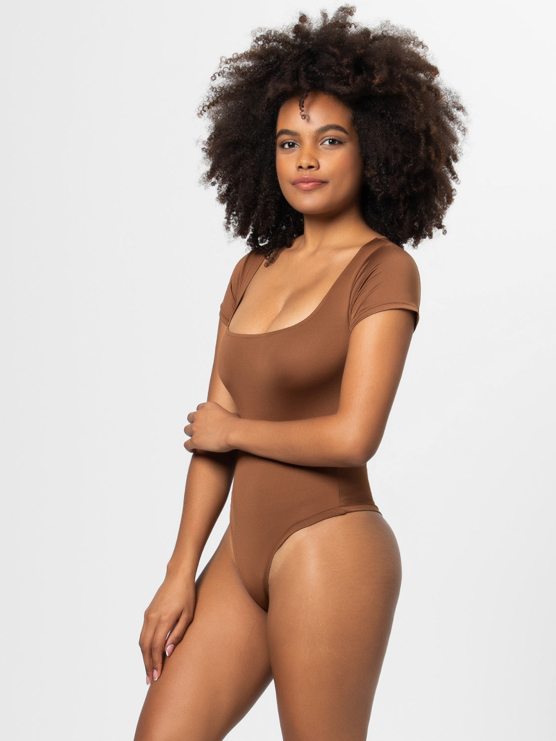 Full Size Square Neck Short Sleeve Bodysuit - Ladyez