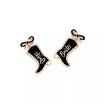 Cowgirl Boot Dangle Earrings with Bow