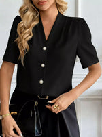 V-Neck Button-Down Shirt