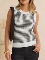 Striped Knit Sweater Vest