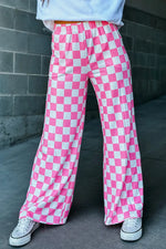 Checkered Wide Leg Pants