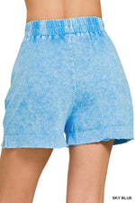 Zenana Halo Snow Washed Boxy Top & Shorts Set