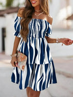 Off Shoulder Smocked Summer Dress