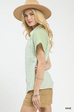 Mixed Gingham Short Sleeve Shirt