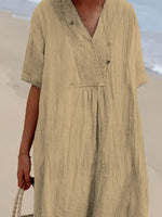 Casual Loose Short Sleeve Midi Dress