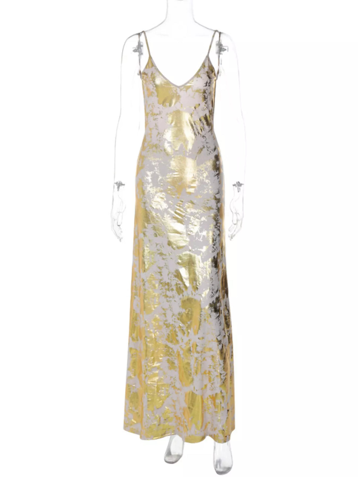 Backless V-Neck Maxi Dress