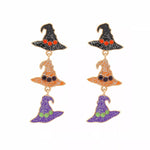 Halloween Witch Hat Drop Earrings