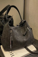 Zipper Details Adjustable Strap Crossbody Bag