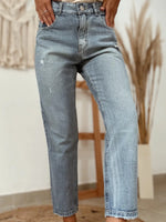 Distressed Ankle-length Straight Jeans - Ladyez