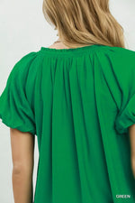 Umgee Gathered V-Neck Top