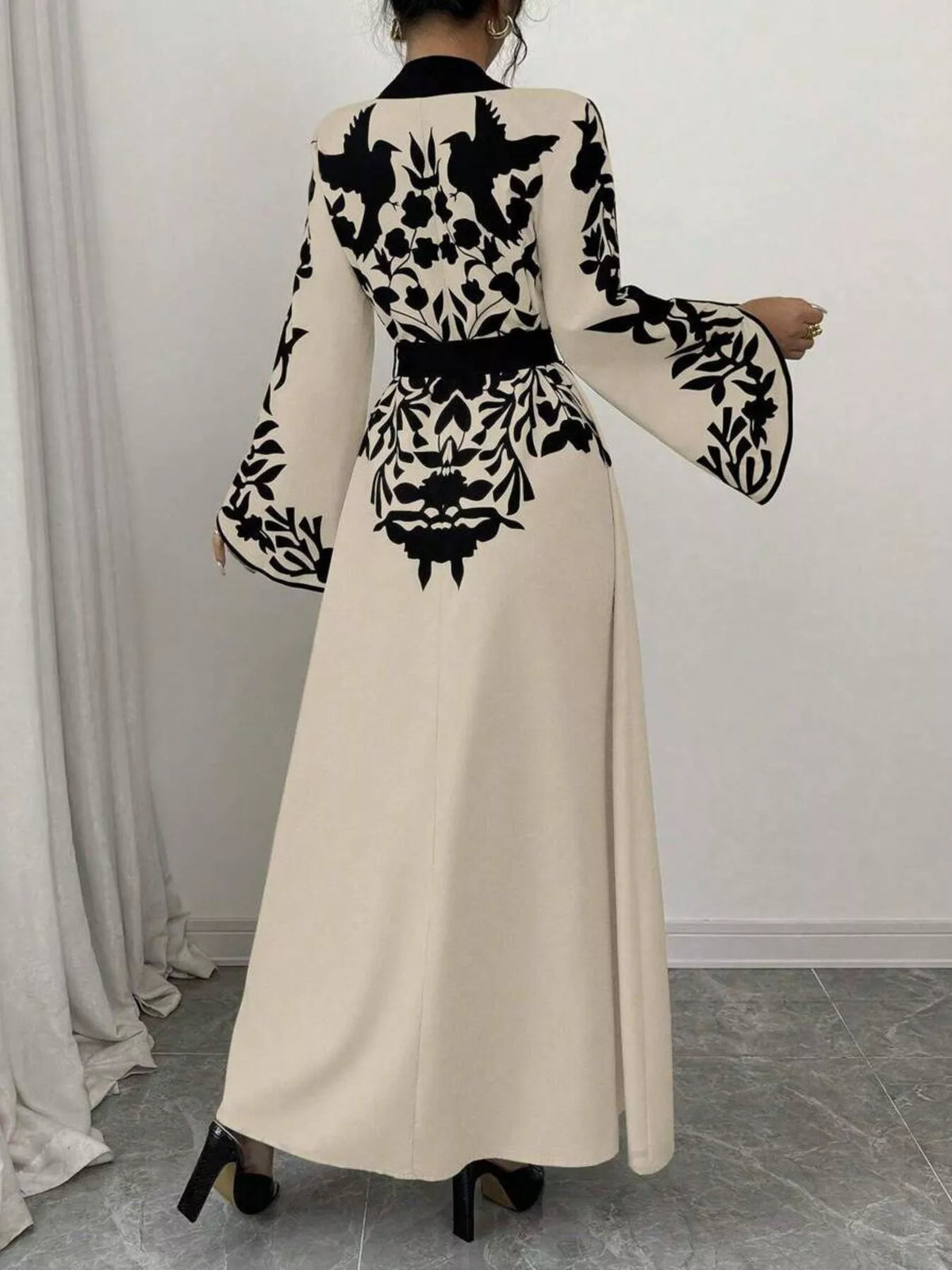 Printed Tie Waist Maxi Dress