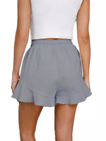 Ruffle Hem Drawstring Shorts