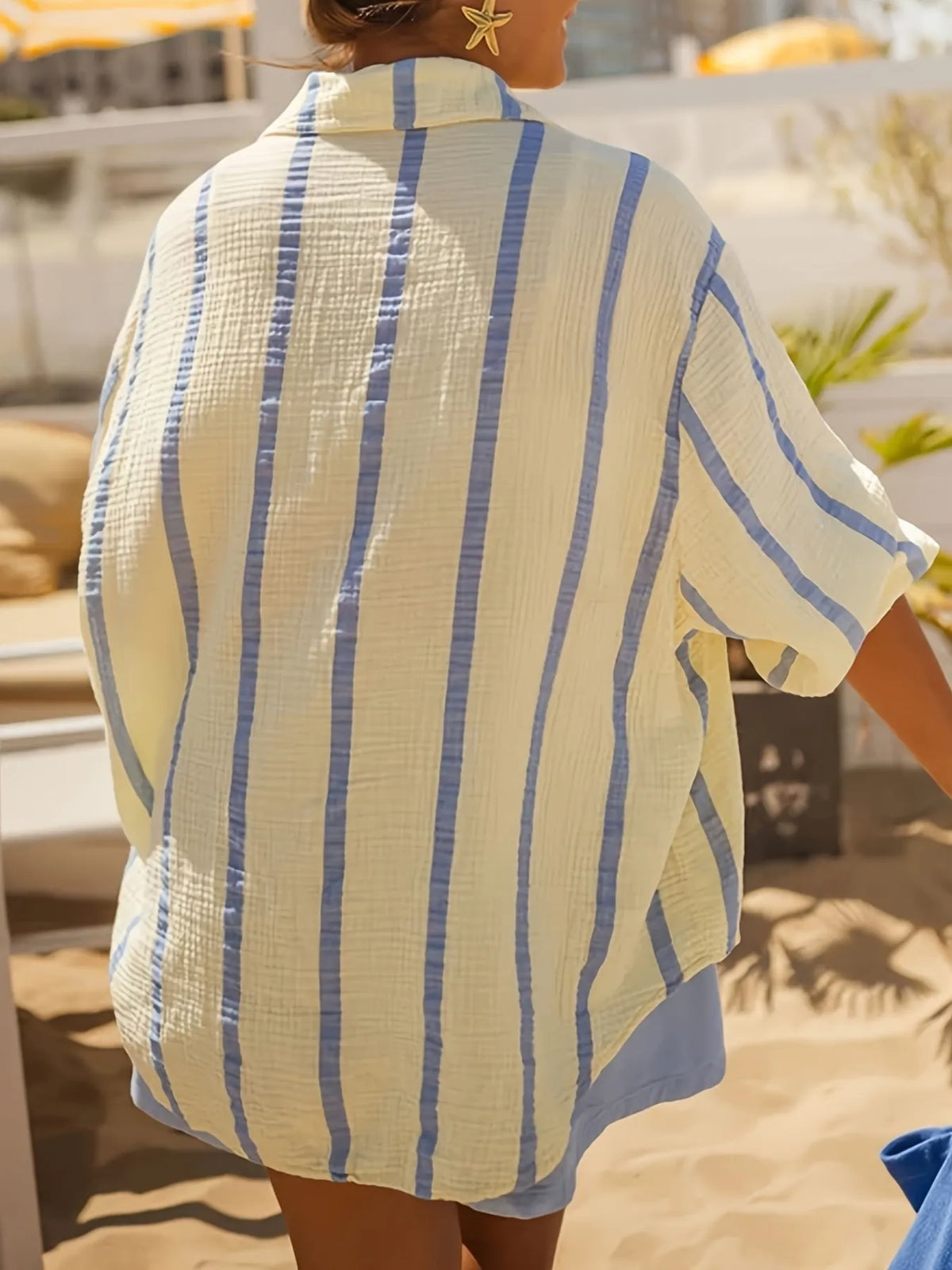 Striped Button Up Long Sleeve Shirt