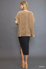 Umgee Open Front Knit Cardigan with Front Pockets