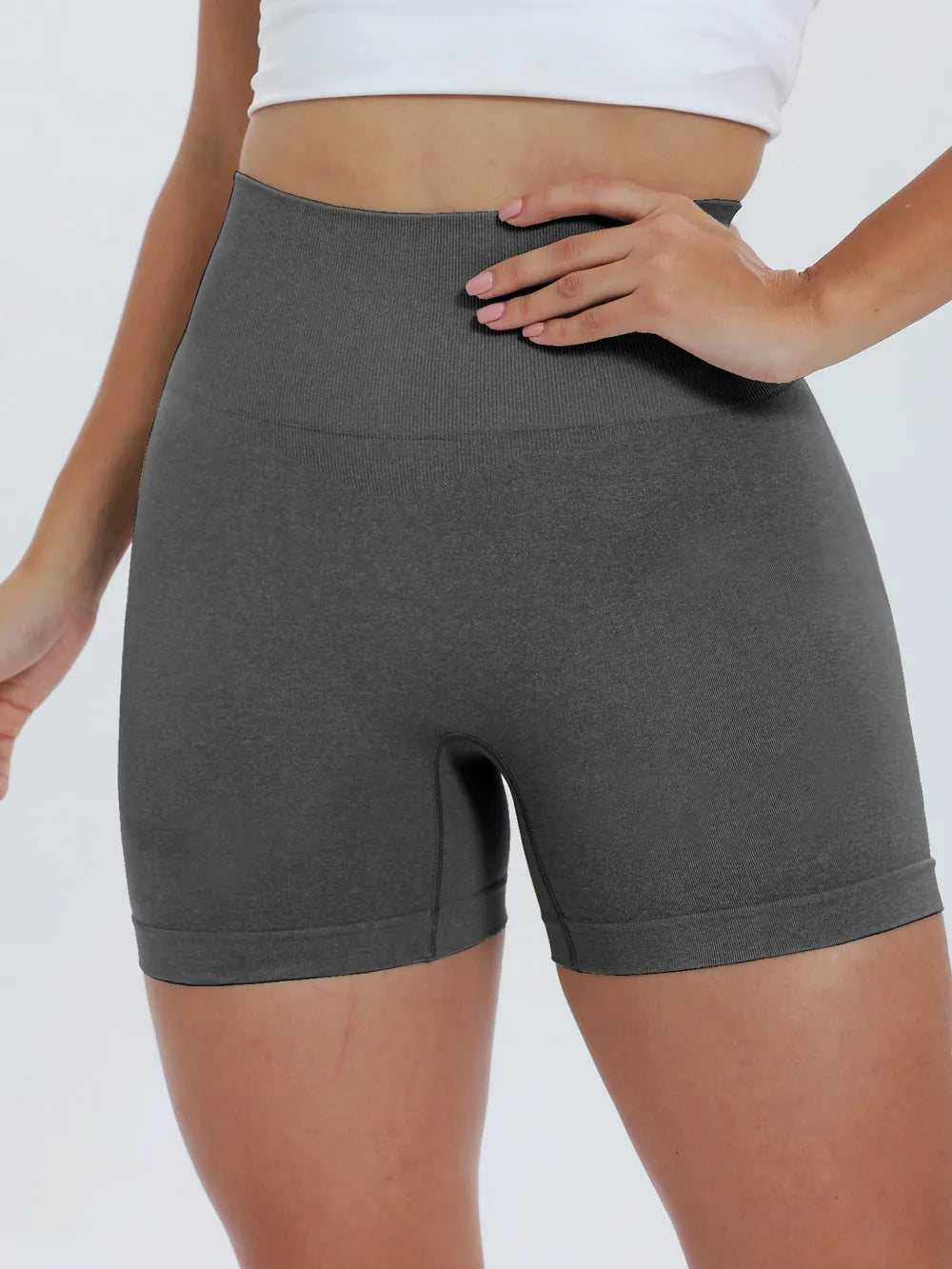 High Waist Active Shorts - Ladyez