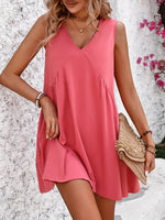 Mandy V-Neck Sleeveless Mini Dress - Ladyez