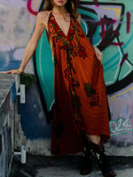 Asymmetrical Hem Printed Halter Neck Dress