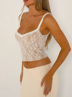 Lace Cami Top with Frill Straps - Ladyez