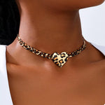 Leopard Heart Chain Necklace