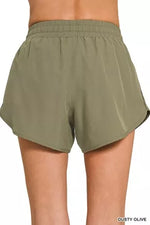 Zenana Soft Woven Lined Shorts With Zip Coin Pocket