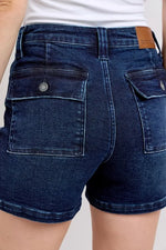 Judy Blue Full Size High Waist Back Flap Pocket Denim Shorts Plus Size