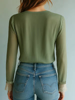 Lace Detail Floral Blouse