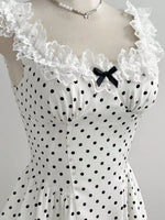 Polka Dot Lace Trim Mini Dress