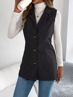 Button-Front Longline Vest Coat