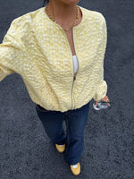 Textured Zip Up Jacket