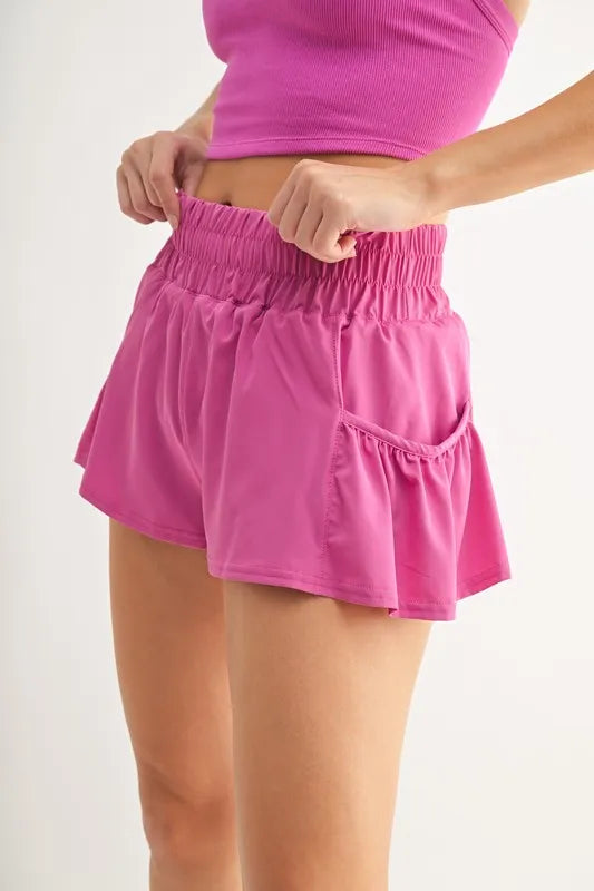 MONO B Smocked High Waist Shorts - Ladyez