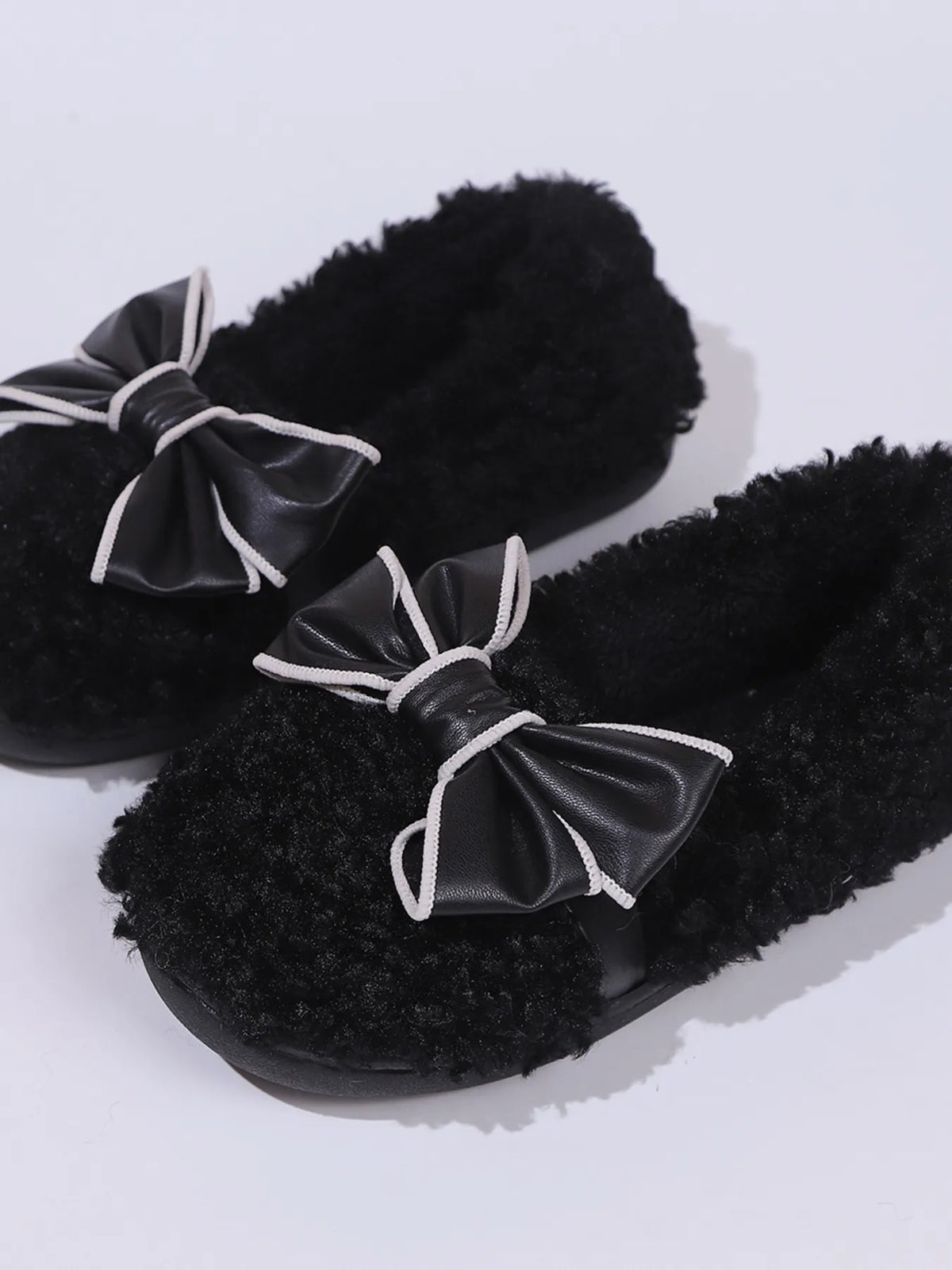 Cozy Bow-Knot Fluffy Indoor Slippers - Ladyez
