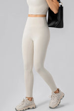 High Waist Wide Waistband Active Leggings - Ladyez