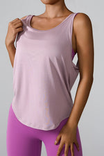 Crisscross Round Neck Active Tank - Ladyez