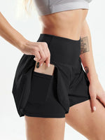 Pocketed High Waist Active Shorts - Ladyez