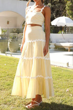 Contrast Trim Cami and Maxi Skirt Set - Ladyez