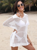 Hollow Out Collared Neck Cover-Up - Ladyez