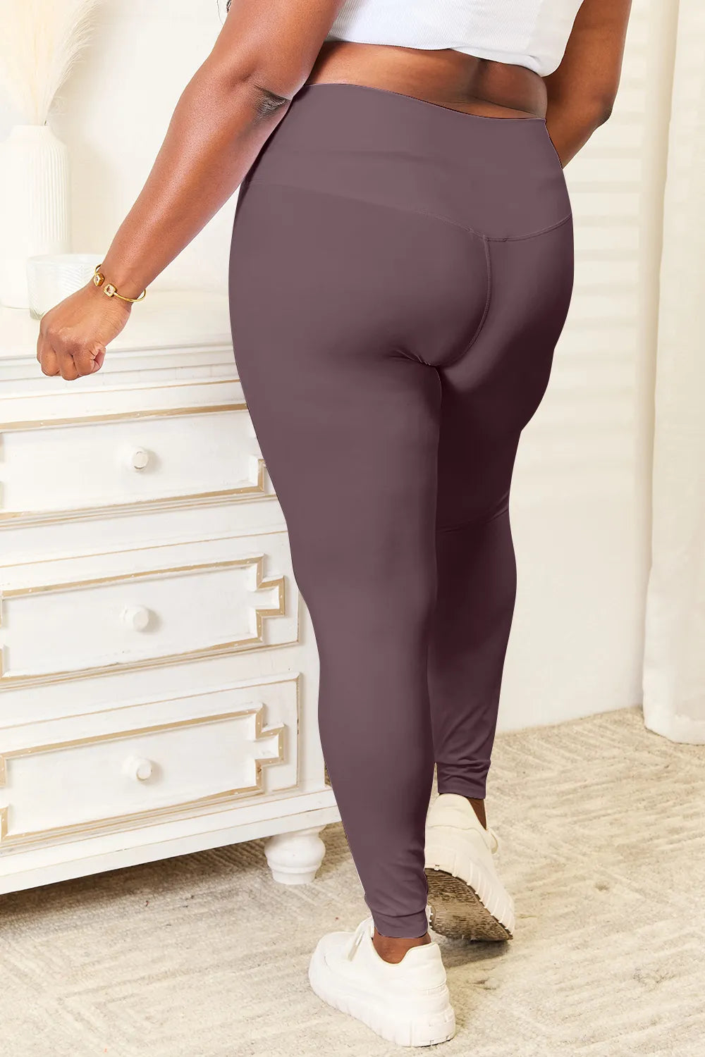 Double Take Wide Waistband Sports Leggings - Ladyez