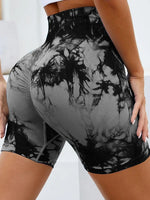 Tie-Dye High Waist Active Shorts - Ladyez