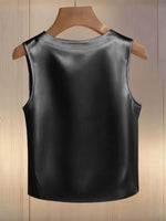 Pearl Embellished Satin Tank Top