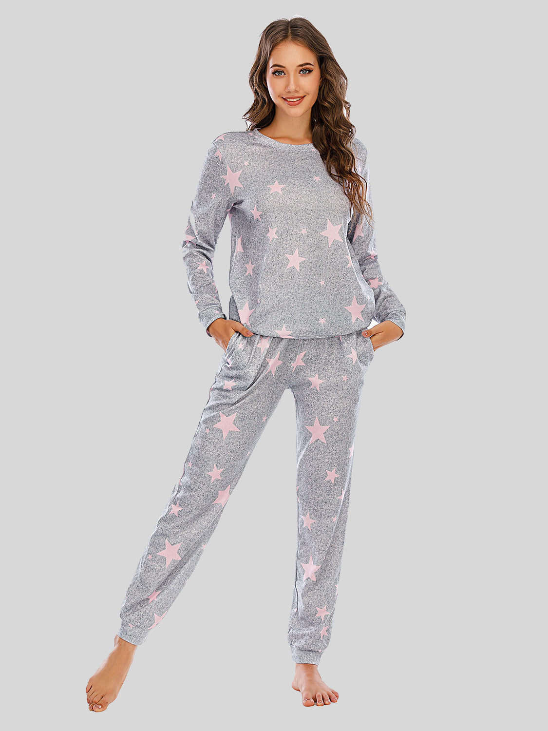 Star Top and Pants Lounge Set - Ladyez
