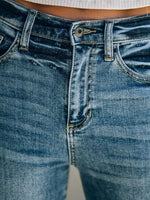 Frayed Hem High-Waisted Wide Leg Jeans