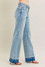 Judy Blue Full Size Mr Release Hem Wide Leg Jeans Plus Size - Ladyez
