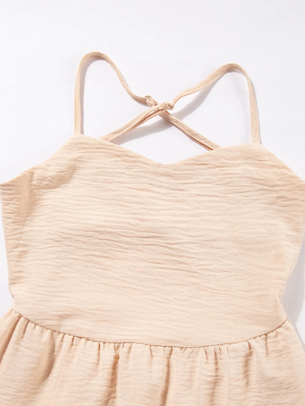 Crossover Backless Bodice Tiered Maxi Dress - Ladyez